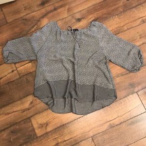 FRED DAVID Sheer gray blouse